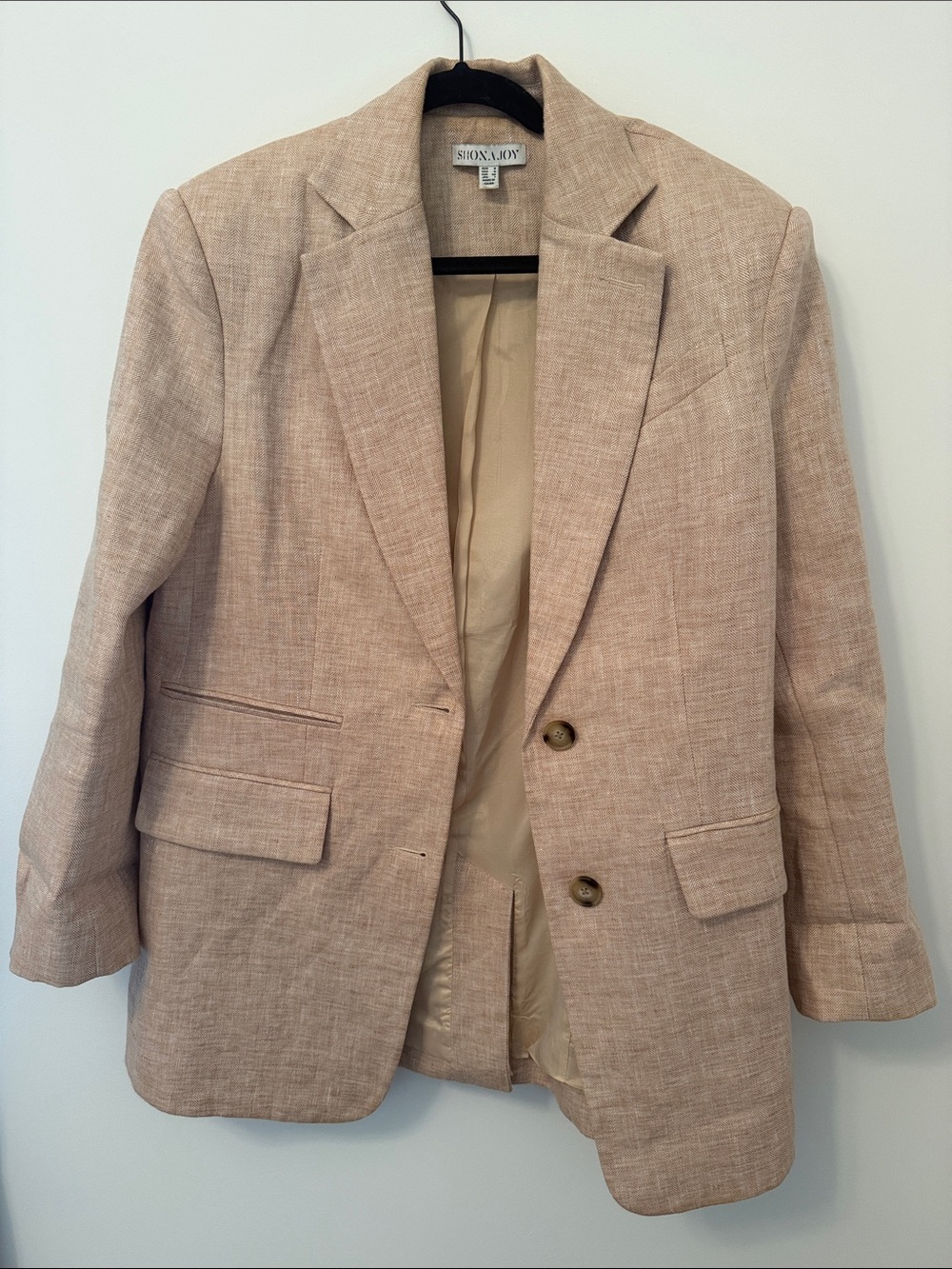 Shona Joy Women's Beige Linen-Blend Blazer